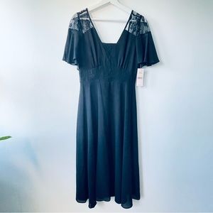 Nanette Lepore Very Black Lace Sheer Dress Sz 4 Midi